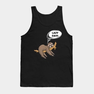 lazy days sloth funny sloth lovers t-shirt Tank Top